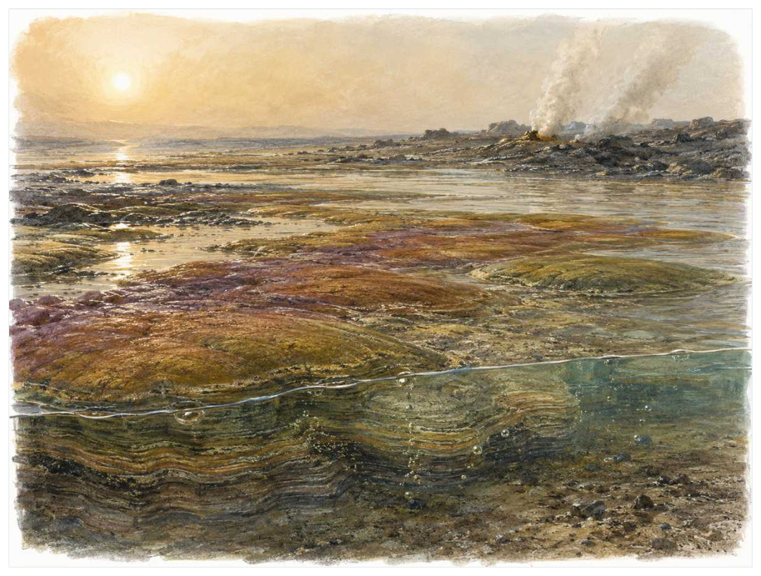 微生物席：最早的生态系统工程师 · 本章科学复原配图